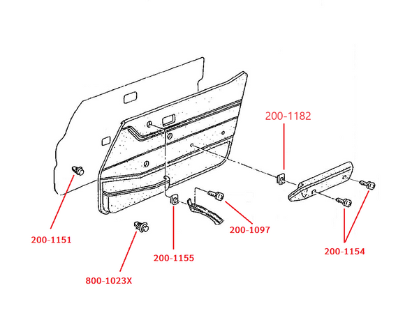 Door Panel Pull Handle Screw Clip Retainer Hardware 280ZX