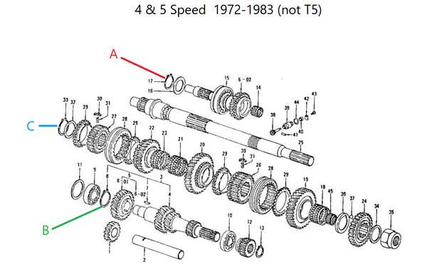 Transmission Shaft Snap Ring OEM 4 and 5 Speed 240Z 260Z 280Z 280ZX