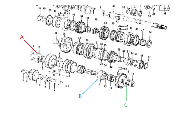 Transmission Bearing Counter Shaft 4 and 5 Speed OEM 240Z 280Z 280ZX