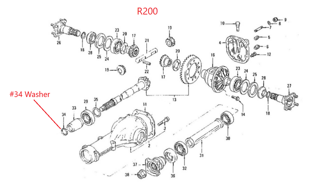 R200 Differential Pinion Shim Adjusting Washer OEM 280Z 280ZX | Z