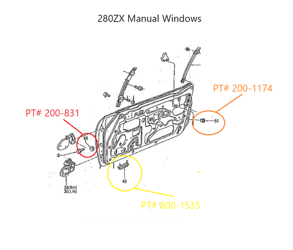 Door End Rubber Plug Grommet 280ZX 79-83