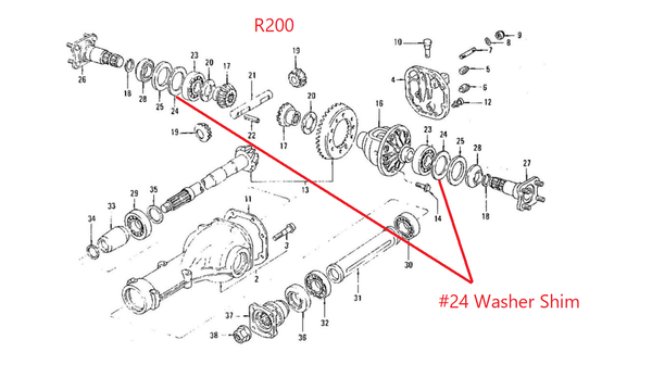 R200 Differential Adjusting Shim Washer Spacer OEM 280Z 280ZX