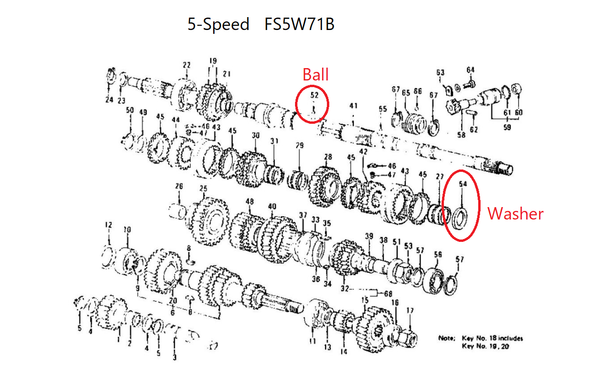 Transmission Main Shaft Thrust Washer or Steel ball 4 and 5 Speed 240Z 260Z 280Z