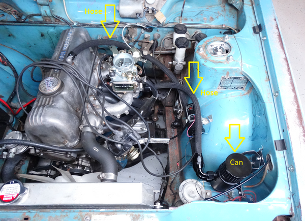 Oil Catch Can PCV Crankcase Breather Kit 240Z 260Z 280Z 280ZX 510