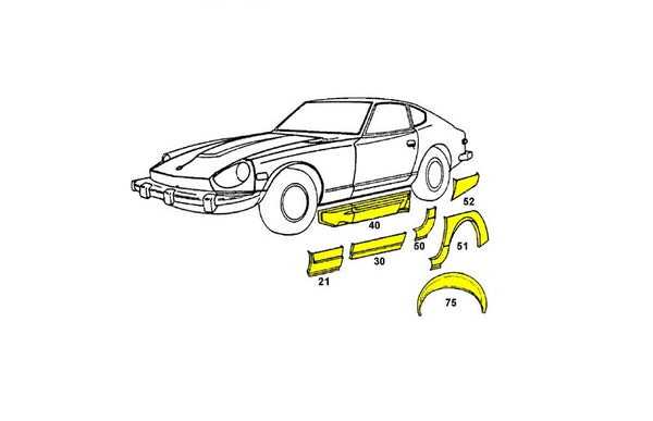 Rocker Panel Sheet Metal Left 240Z 260Z 280Z 70-78
