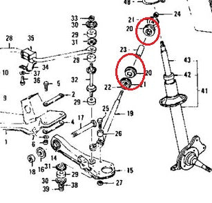 Front Tension Compression Strut Rod Bushing Set 240Z 260Z 280Z 280ZX 510