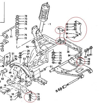 Rear Control Arm Transverse bolt kit 240Z 260Z 280Z