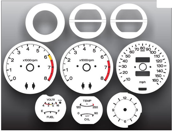 Speedometer Tach Gauge Face Restoration White Black 240Z 260Z 280Z