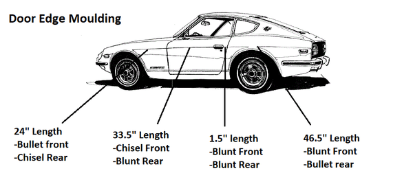 Door Edge Side Moulding Trim Original Style 240Z 260Z 280Z