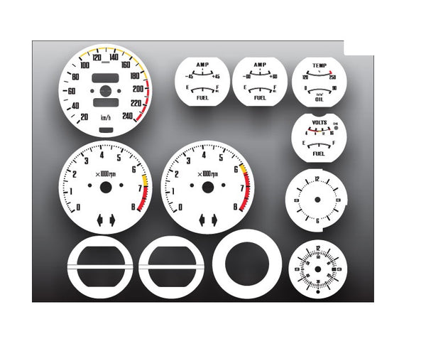 Speedometer Tach Gauge Face Restoration White Black 240Z 260Z 280Z