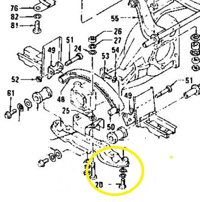 Rear Control Arm Differential Bracket Bolt OEM 240Z 260Z 280Z