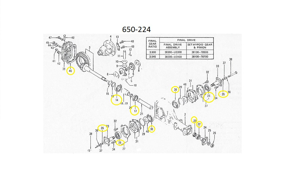 R180 Differential Rebuild Kit Bearings Seals OEM Z Car Depot Inc