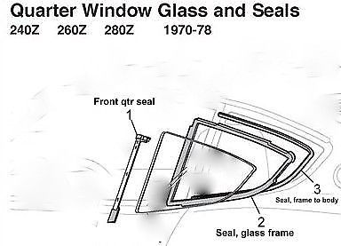 Quarter Window Glass Seal Rubber 240Z 260Z 280Z