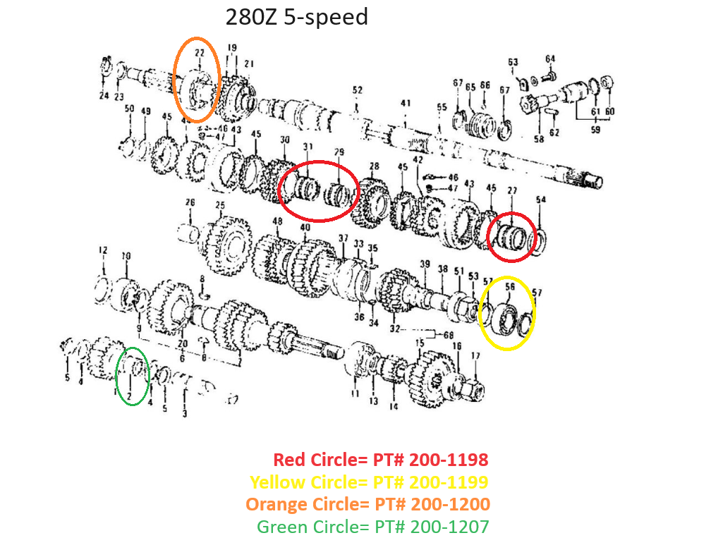 Transmission Reverse Gear Needle Cage Bearing | Z Car Depot Inc Transmission Reverse Gear Needle Cage Bearing | Z Car Depot Inc