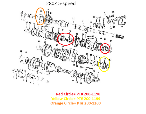 5-Speed Transmission Ball Bearing with retainer 280Z 280ZX