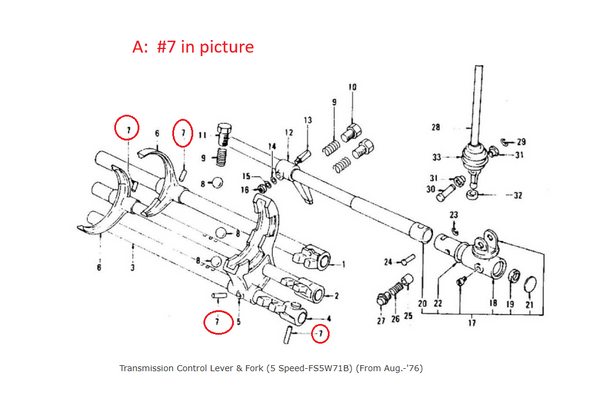 Transmission Control Lever Roll Pin OEM 240Z280Z 280ZX