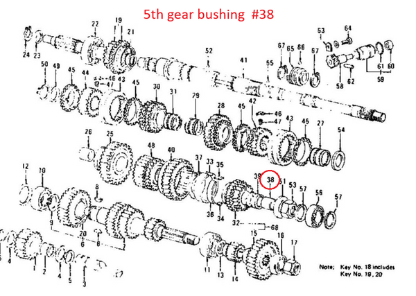 Transmission 5th Gear Bushing Sleeve OEM 5-speed 280Z 280ZX