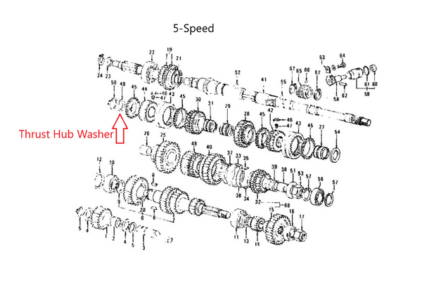 5-Speed Transmission Thrust Hub Washer OEM 280Z 280ZX