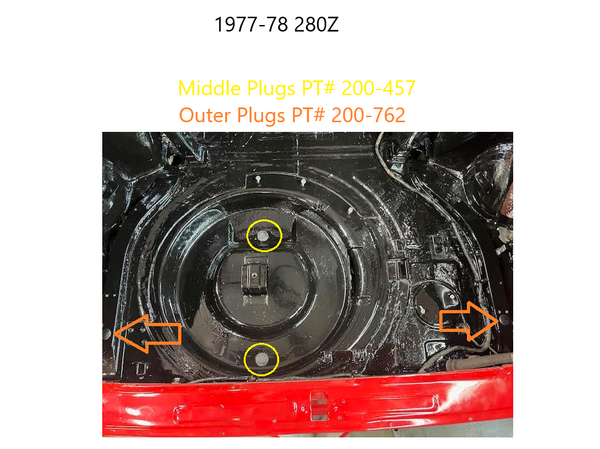 Rubber Plug for Hatch Cargo Spare Tire Area 280Z 1977-78