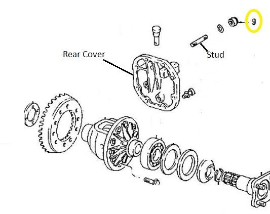 R200 Mustache Bar Differential Cover Mount Nut OEM 280Z 280ZX | Z