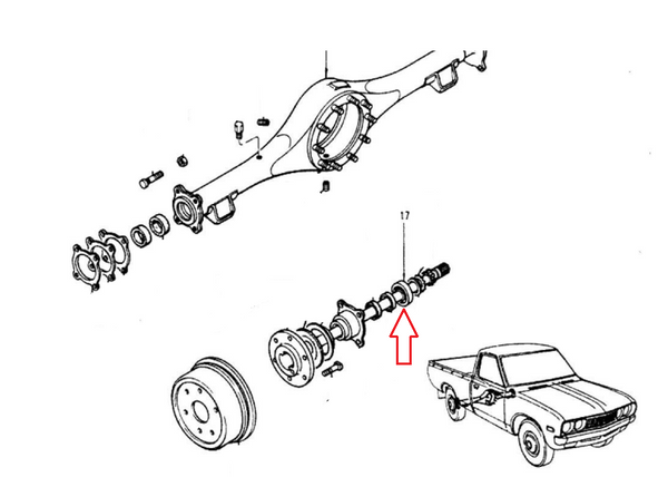 Rear Axle Bearing Inner 510 and 620 Truck 1974-79