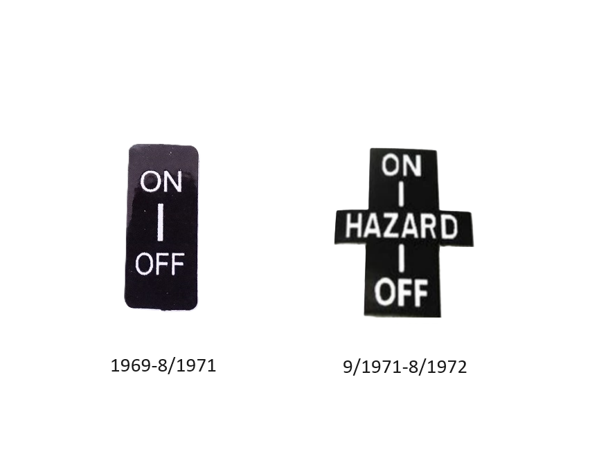 Hazard Switch Decal Sticker ON OFF 240Z | Z Car Depot Inc