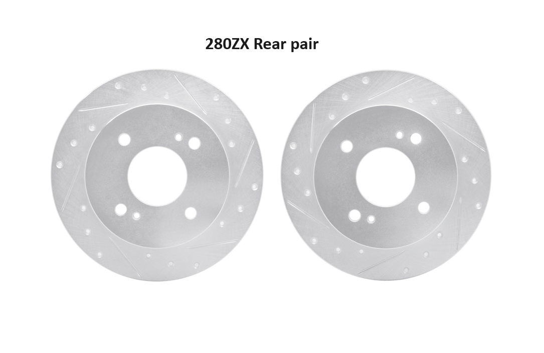Brake Rotor Sport Drilled Slotted Rear Set 280ZX | Z Car Depot Inc Brake Rotor Sport Drilled Slotted Rear Set 280ZX | Z Car Depot Inc