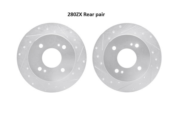 Brake Rotor Sport Drilled Slotted Front Rear 280ZX
