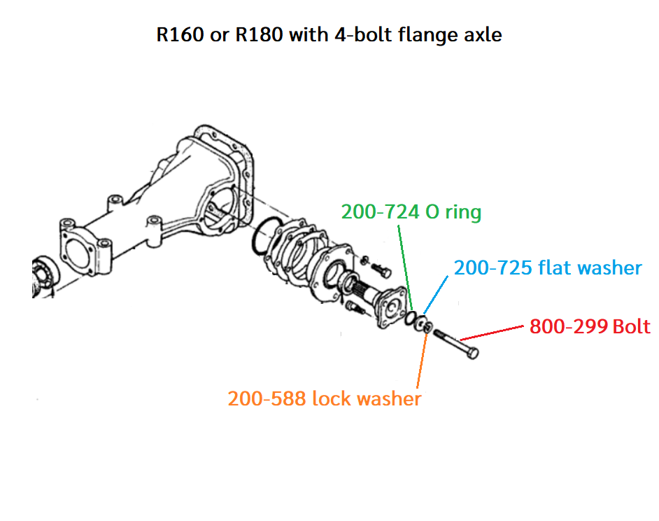 R180 R160 Differential Stub Axle Bolt OEM 240Z 260Z 280Z | Z Car Depot Inc
