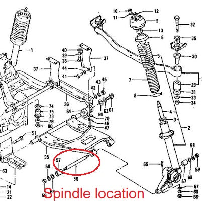 Spindle Pin Kit Rear Suspension 240Z 260Z 280Z 