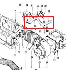 Heater Hose engine to heater valve OEM 240Z 1970-73