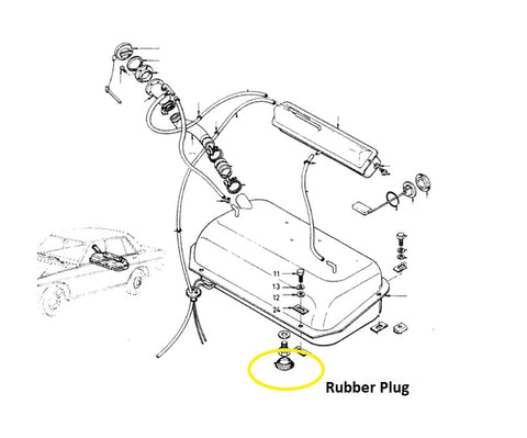 Rubber Hole Plug Body Fuel Tank Drain 510 Sedan OEM