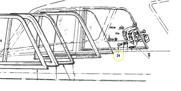 Rear Side Window latch Mounting Screw M4 OEM 510