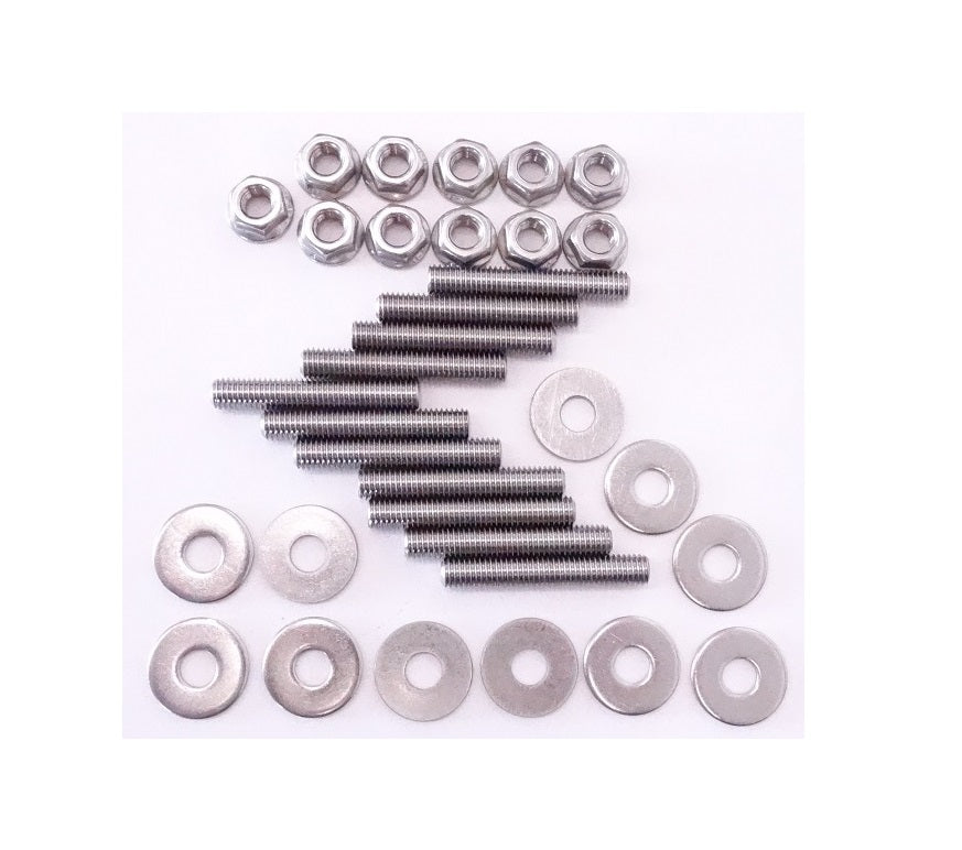 Racefasteners M8 X 60mm Stainless Steel Manifold Stud Kit – Inlet/Exhaust, Hex Socket, Flange Nuts