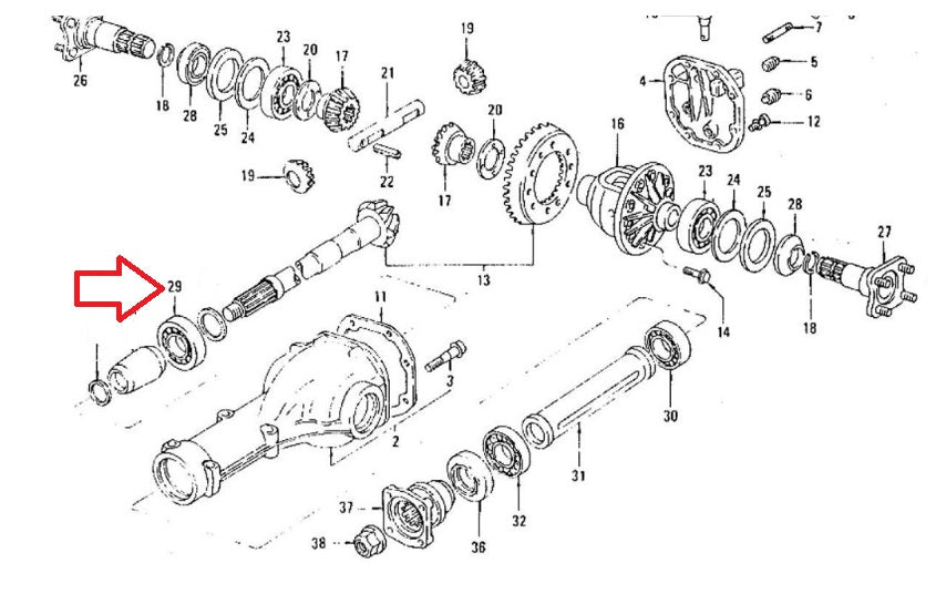 240z R180 R200 Rear Diff Conversion Kit R200 R180 Differential Rear Pinion Bearing 240Z 260Z 280Z | Z Car Depot Inc