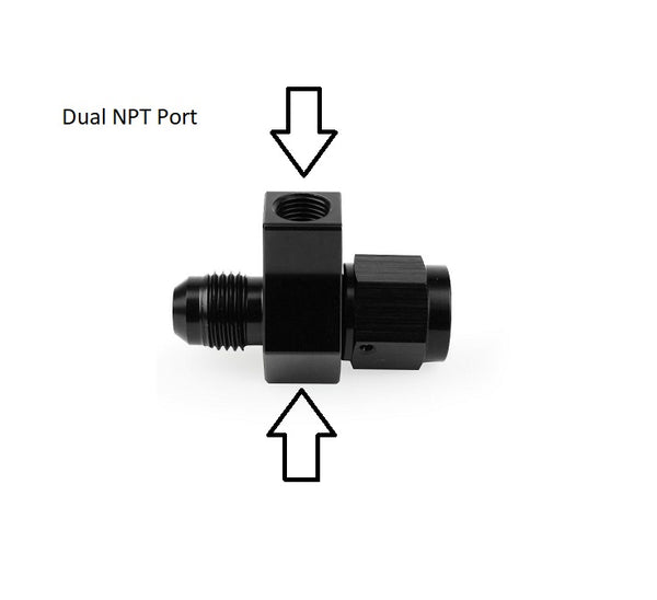 Connector Fitting with NPT Sensor Port for Gauge Male to Female AN