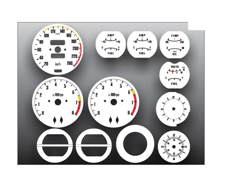 Speedomater Tach Gauge Face Restoration White Black 240Z 260Z 280Z Z