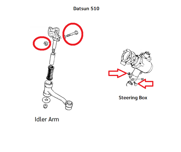 Idler Arm and Steering Box Bolt or Nut 510