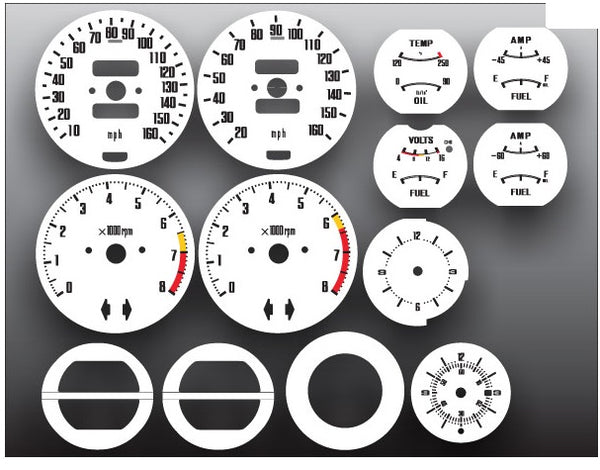 Speedometer Tach Gauge Face Restoration White Black 240Z 260Z 280Z
