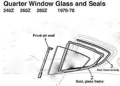  Quarter Window Glass Seal Rubber  240Z 260Z 280Z